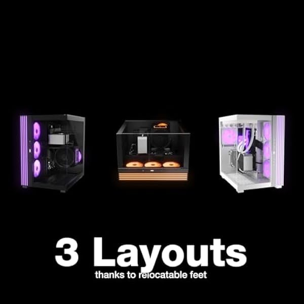 Light Base 600 DX Black Корпус для ПК захватывающий панорамный вид демонстрационный корпус двухкамерный дизайн массивная светодиодная лента ARGB перевернутая и горизонтальная поддержка дизайн с