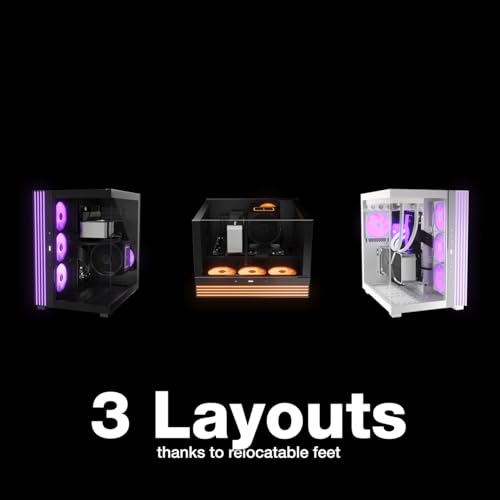 Image of be quiet! Light Base 600 DX White PC Case, Fully Windowed Front and Side | Dual Chamber, ARGB LED Strip, Aquarium Mid Tower Gaming Computer Case, Inverted and Horizontal Layout Customizable