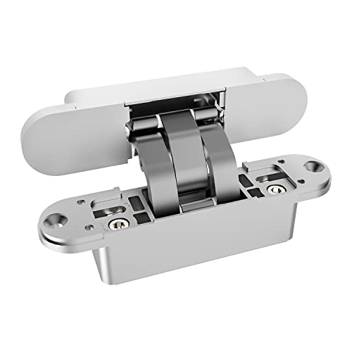 Hidden Door Hinge Heavy Duty Silver 3D Adjustable 180 Degree 3 Way Hinge Installation Kit | Pack Of 1 By Villar Home Designs #TOP3