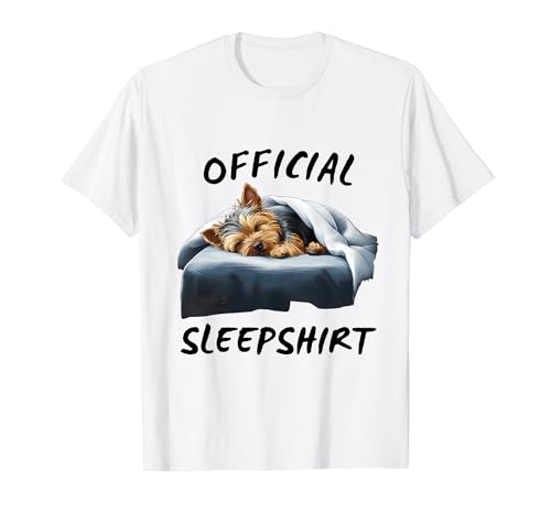Cute Yorkshire Terrier Lovers Yorkie Dog Official Sleep T-Shirt