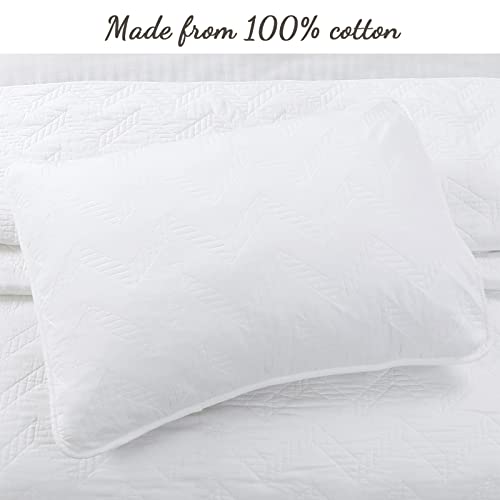 image for Cozy Line Home Fashions Geometric Modern Zig Zag Stitch Solid White 10