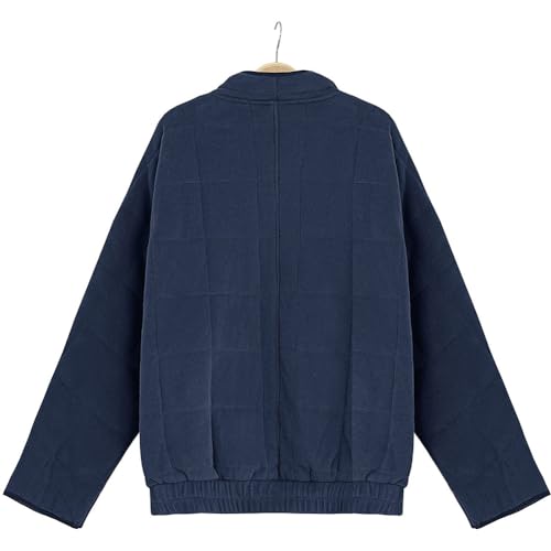 Chilly Weather Bestie: Deep Blue Women's Casual Lightweight Long Sleeved Jacket - Image 5