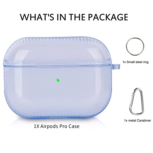 Koreda Protective Cover Compatible With Airpods Pro Case, Soft Clear Full Protective Case Shockproof Cover With Keychain Set For Apple Airpods Pro Charging Case (Blue) #TOP5