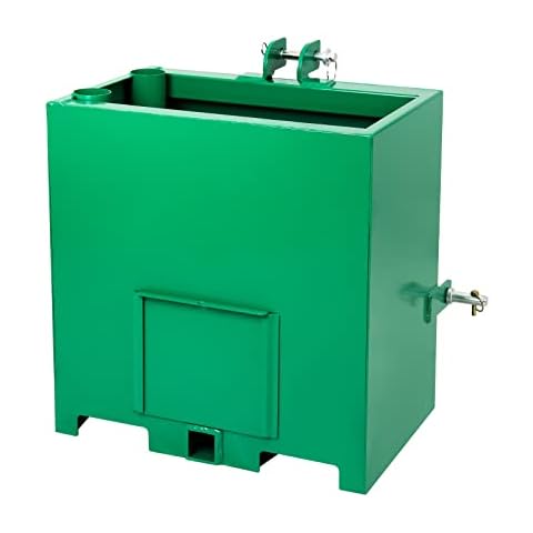 Hasopy Ballast Box 3 Point Category 1,Standard 2" Hitch Receiver，Ballast Box Secure and Stable Weight for Improved Tractor Performance, Green Cover