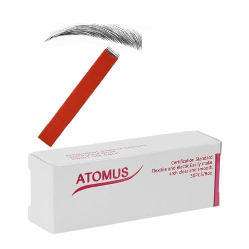 SAFIGLE 50 Piezas Cuchilla De Bordar Para Microblading Rojas Cuchillas Para Cejas Adecuado Para Maquillaje De Cejas