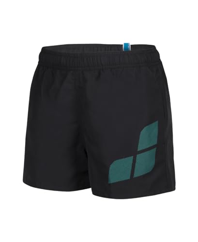 Arena Jungen Boys' Beach Short Logo Swim Trunks, Asphalt-Water, 140 EU