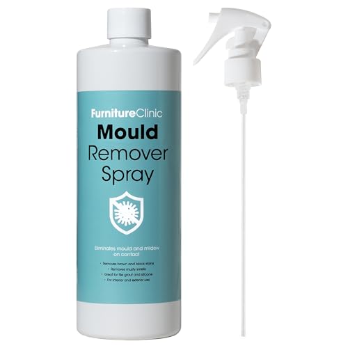 Furniture Clinic Spray eliminador de moho para baño, limpieza interior de lechada de ducha y baño, sellador, paredes, azulejos y techo, elimina moho y limpiador de manchas de moho, spray para