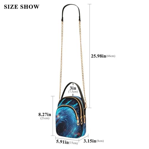 Blue Flame Dragon Watercolor Crossbody Bags for Women Hand Bag Small Sling Shoulder Travel Bags Mini Wallet Phone Purse3