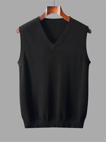 Men V Neck Sleeveless Sweater Vest 100 Percent Merino Wool Soft Casual Pullover Knit Waistcoat4