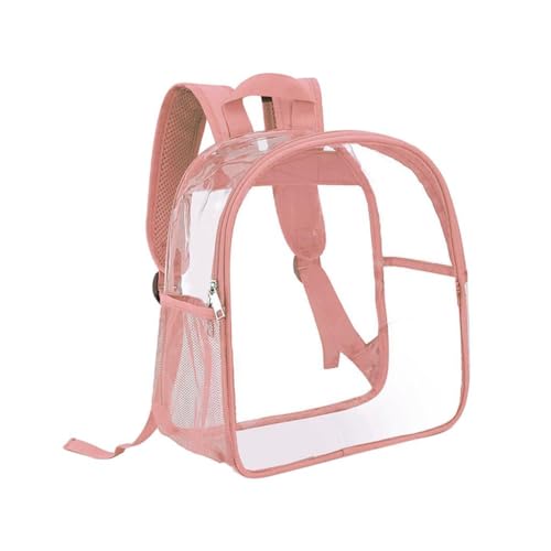 Sac rucksack transparent unisexe DuskHaven rose avec bretelles réglables