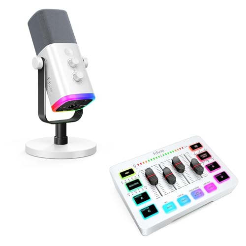 Amazon.com: FIFINE PC Computer RGB Microphone and Audio Mixer