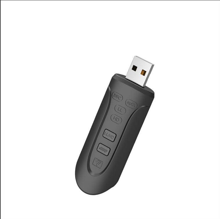 USB Bluetooth 5.3 Dongle Adapter for Phone PC TV Headphone Car Speaker, Wireless Audio Transmitter Stereo APTX HD 3.5mm AUX Dongle Antenna