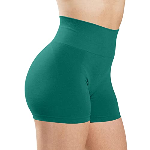 JN JANPRINT Workout Biker Shorts für Frauen Nahtlos Scrunch Gym Yoga Aktiv Bauchkontrolle Intensivieren Laufen Verstärkung Shorts, #1armygreen, M/L Cover