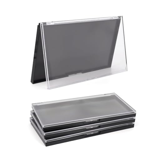 Coosei Tavolozza magnetica per trucchi, 7,71 x 4,3 cm, confezione da 3, parte superiore trasparente, per 21 pezzi da 2,5 cm o 10 pennelli da 3,5 cm