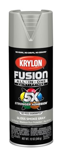 Image of Krylon Fusion All-In-One Adhesive Spray Paint for Indoor /Outdoor Use, 12 oz, Smoke Gray