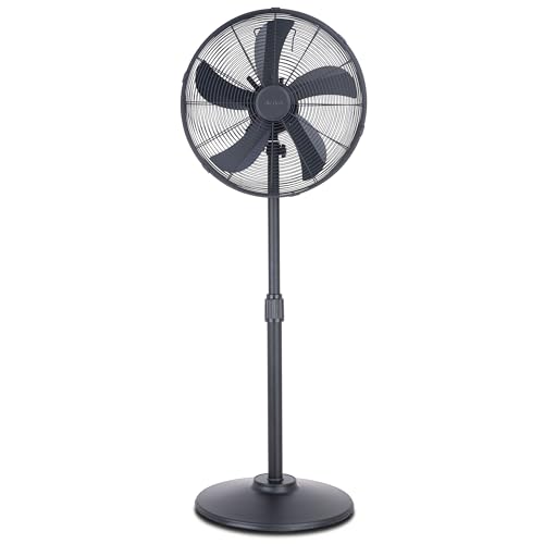 Air Pro 16 Pedestal Fan Adjustable Height Metal Standing Fan Wide-Angled Oscillation With Powerful Airflow For Instant Cooling 3 Speeds Compact with Quiet Operation to use at Home Office or Bedroom