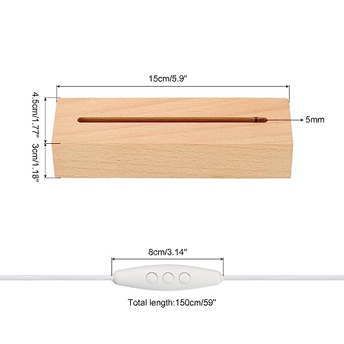 PATIKIL 4 Pcs Wooden Light Stand Base 5.9" - Image 2
