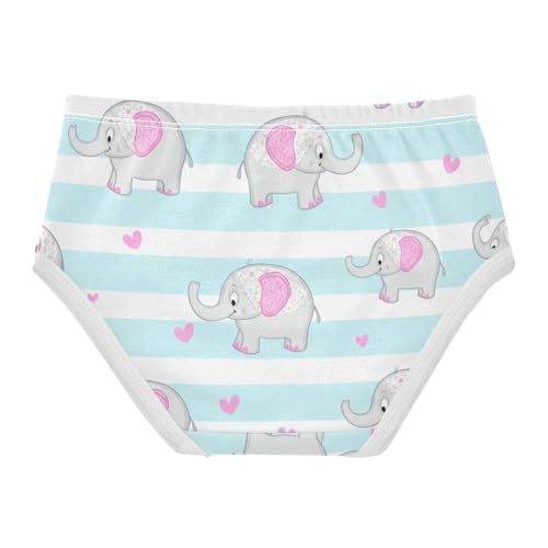 Cotton Toddler Underwear Floral Cute Elephants Blue White Stripes Little Girl Panties Fun Print Kids Undies Briefs 2t2