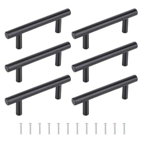 Gartful Handles for Epoxy Resin Casting Mold 6PCS Black With Screw Set for Faux Agate Tray Serving Board Wine Cabinet - 100mm