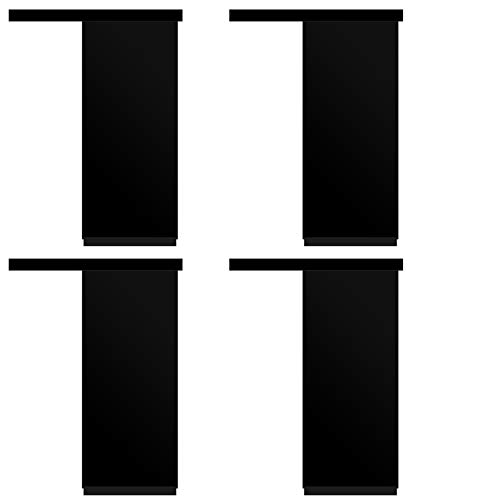 4 Stück Möbelfüße,Höhenverstellbar,Eckig Tischbeine,Aluminiumlegierung Sofabeine,Möbelfüsse,Schrankfüße,Fuß des Bettes,Couchtisch Füße,Hardware Zubehör,Screws,Floor Protectors(black200mm) Cover