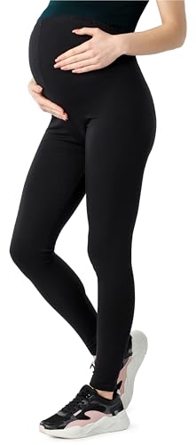 Be Mammy Leggins Largos de Bio-Algodón Mujer BE20-283 (Negro, L)