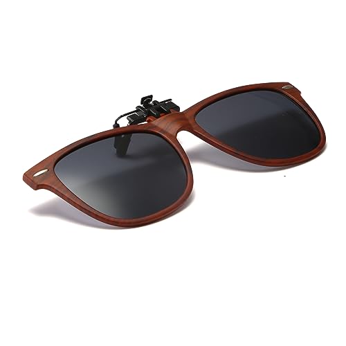 Image of Long Keeper Clip On Sunglasses - Polarized Flip Up Clip-on Sunglasses for Women & Men - Over Prescription Glasses