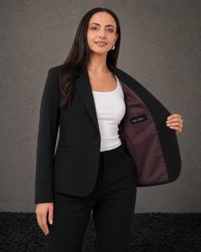 Image of SaintX Women's Premium Formal Blazer | Fully Lined | Regular Fit | 4-Way Stretchable Ultra-Light Fabric | Fashion-Forward | Office /Meetings (WB01)
