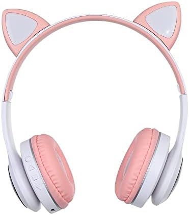 YUUAND Bluetooth Headset Cute 40mm Headphone Head-Mounted LED Luminous Cat Ear Stereo Bluetooth Headset
