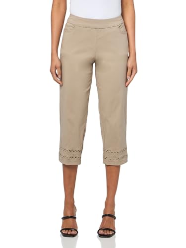 SLIM-SATION Women's Pull On Crop Pant with Real Pockets and RIC Rac Hem