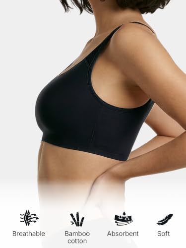 Image of Enamor Bamboo Cotton IB06, Women's Pop-on Bra - 3X Softer, 4X More Absorbent & Antimicrobial, Non-Padded, Wirefree, High Coverage