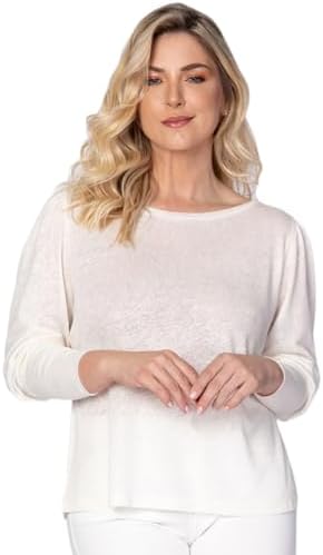 Blusa Feminina, Gola Careca, Manga Bufante