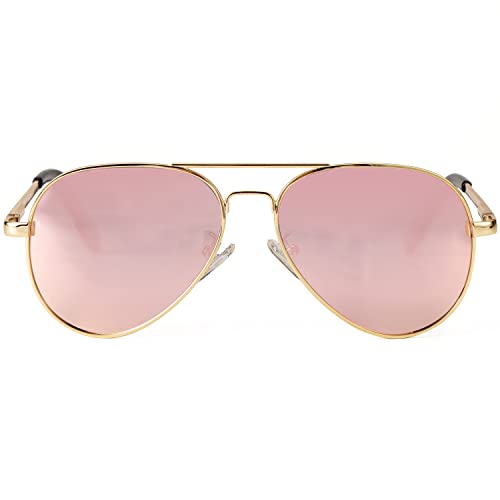 Kursan Polarized Aviator Sunglasses for Women Men Classic Metal Frame Mirrored Lens Sun Glasses 100% UV 400 Protection - 58MM