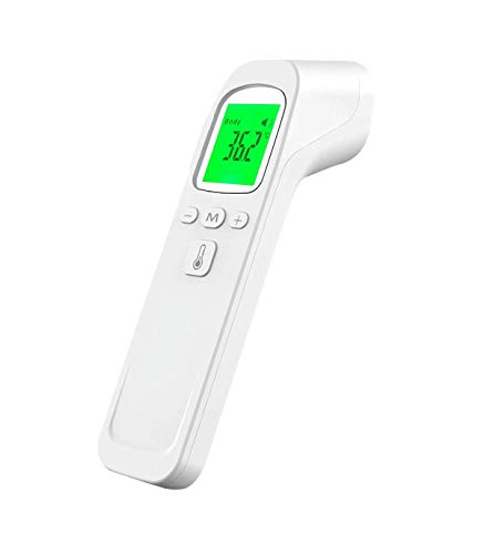 Termometro a infrarossi per adulti e bambini, con modalità fronte e oggetto, senza contatto con schermo LCD, funzione memoria, allarme a colori.