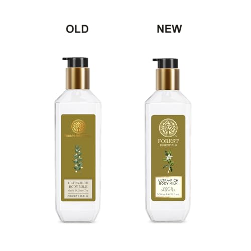 Image of Forest Essentials Ultra-Rich Body Milk Oudh & Green Tea | Natural Moisturizing Body Lotion For Instant Hydration | Ayurvedic Body Moisturizer, Paraben Free| For Women & Men | 200 ml (Pack of 2)