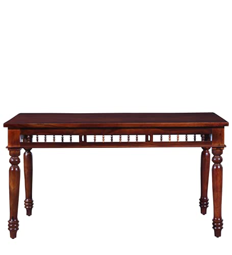 Image of Solid Wood 6 Seater Dining Table Set with 4 Chairs & 1 Bench | Premium Sheesham Wood Dining Set | Cushioned Seating | Classic Traditional Design for Dining Room