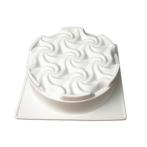 One Cavity Big Size Baking Silicone Mold for Jello, Mousse Cake, 3D Spiral Appearance Silicone Nonstick Cake Pan for Dessert Molds, Gelatin, Pastry Chocolate, Kitchen Baking and Freezing