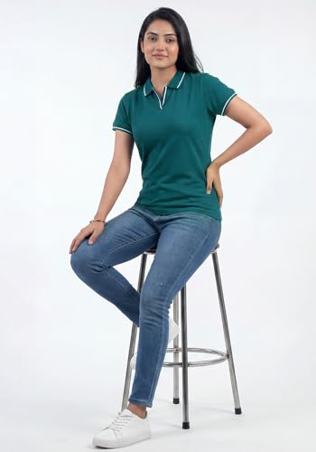 Image of Wear Your Opinion Womens Premium Pique Polo Collar Neck T-Shirt Womens Premium Pique Polo Collar Neck T-Shirt (Design: Tipped Polo)
