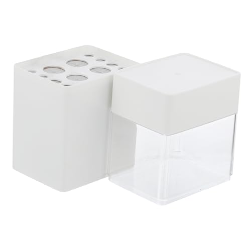 ETHZZLE デスクトップ化粧品収納バケツ 透明アクリル製 メイクブラシ収納ケース 蓋付き 軽量 持ち運び簡単 バスルーム 寝室 ドレッサー対応