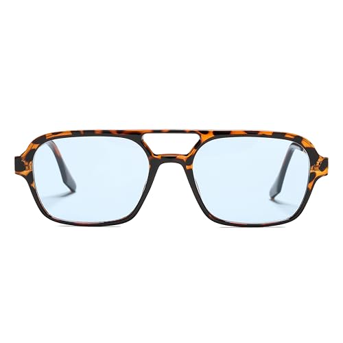 Retro 70s Aviator Sunglasses for Women Men - Vintage Small Frame Square Tinted Shades Sun Glasses2