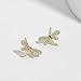 Meissa Animals Earrings Dragonfly Stud Earrings Sterling Silver Stud Earrings with Cubic Zirconia Opal Pearl Cute Animals Stud Hoop Gifts for Women Teen Girl (Silver)