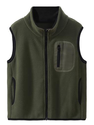 Boys Girls Fleece Vests Sleeveless Soft Outerwear Stand Collar Warm Waistcoat Solid Comfortable Jacket 3-12 Years