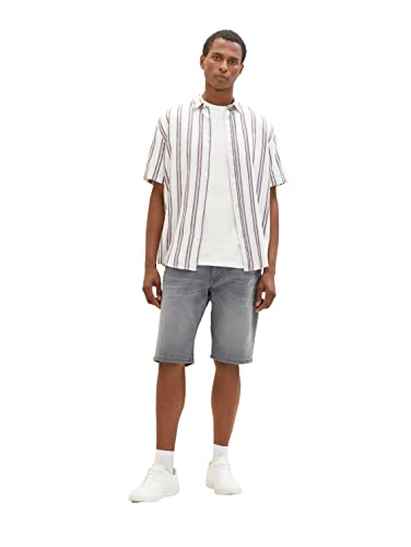 TOM TAILOR Herren Slim Fit Jeans Bermuda Shorts, Grau (10219 - Used Mid Stone Grey Denim), 28 – Ansicht 3