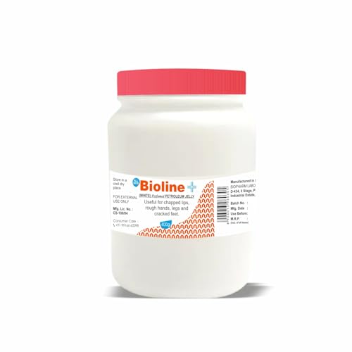 Bioline White Perfumed Petroleum Jelly for Chapped Lips, Rough Hands, Legs & Cracked Feet | Moisturizing & Soothing Cream for Dry Skin | 400 g Pack