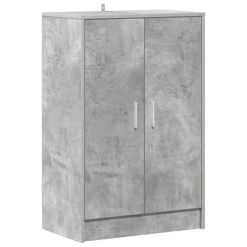 vidaXL Armoire à Chaussures, Placard à Chaussures avec Étagère, Meuble de Rangement Entrée Salle de Séjour, Scandinave, Gris Béton Bois d'Ingénierie