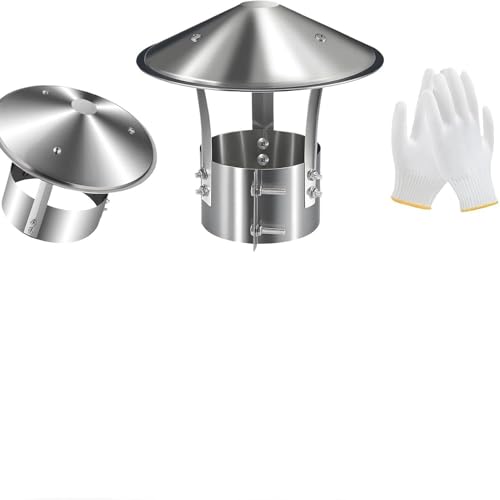 Stainless Steel Cone Cover Roof Chimney Cap 3in-12.4in All Weather Conical Top Chimney Cap for Kitchen Canteen Ventilation Flue Cowl for Outdoor Masonry Chimney(90cm/3.5in)