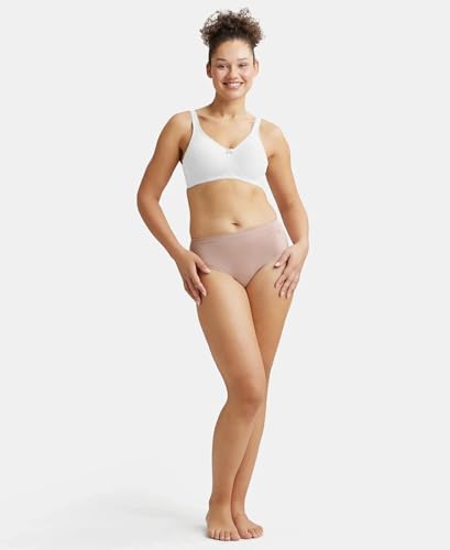 Image of Jockey ES13 Women Wirefree Non Padded Super Combed Cotton Elastane Stretch Full Coverage Plus Size Bra with Side Panel Support