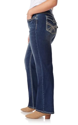 Image of WallFlower Luscious Curvy Bootcut Jeans for Women, Mid-Rise Insta Stretch Denim, Size-Inclusive Juniors Jeans