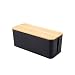 Produktbild Kabelbox Holz Kabelmanagement-Box Kabelbox Kabelorganisation Kabel für maximale Sicherheit im Haushalt - Kabel Organizer zum Verstauen von Steckdosenleisten, Ladeadaptern, Routern UVM. (Schwarz, L)