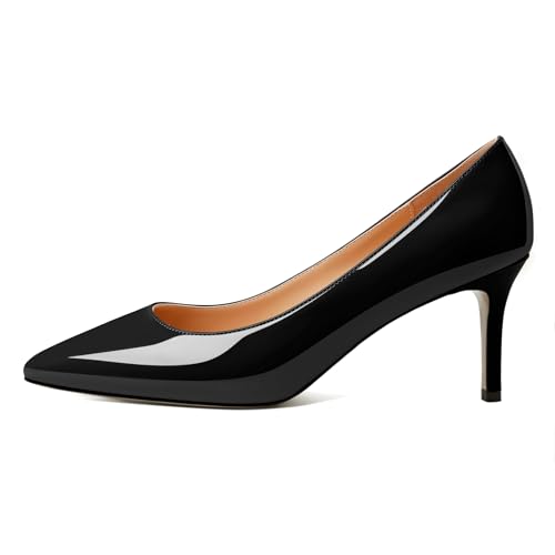 EDEFS Spitz Damen Lack Pumps Klassische Kitten Heel Übergröße...