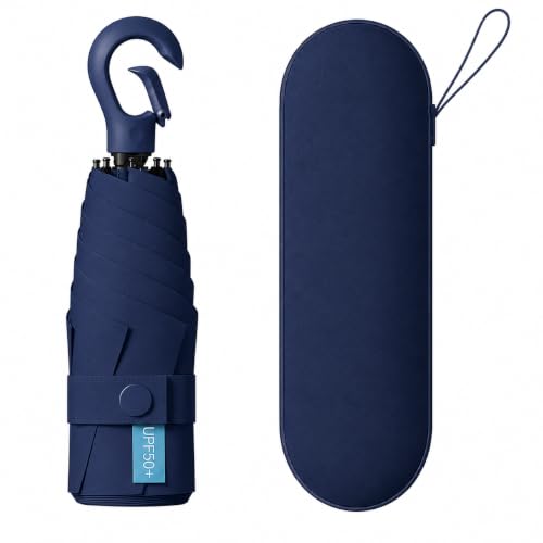 Image of Owme UV Umbrella for Women, Mini Folding Portable 2-Fold Umbrellas | Manually Open & Close for Rain and Sun Protection, Anti-Slip Handle | Windproof Umbrlla | Chata for Rain for Men -